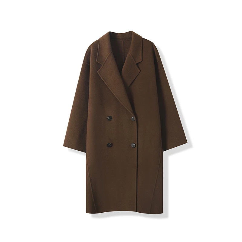 L14-【软黄金&10羊绒】MF轻奢中长款2025新款气质双面毛呢减龄大衣