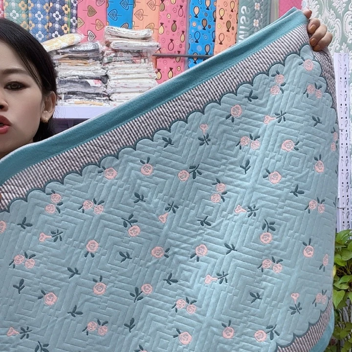 棉绿色小碎花纯棉