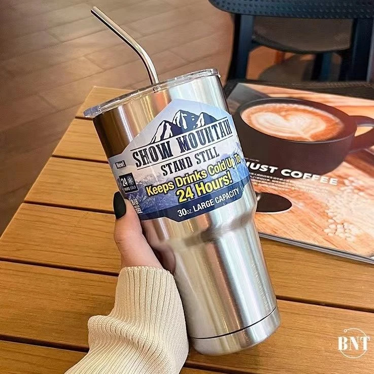 夏日保冷杯冰霸杯ins带盖便携车用简约冷霸2025新款食品级