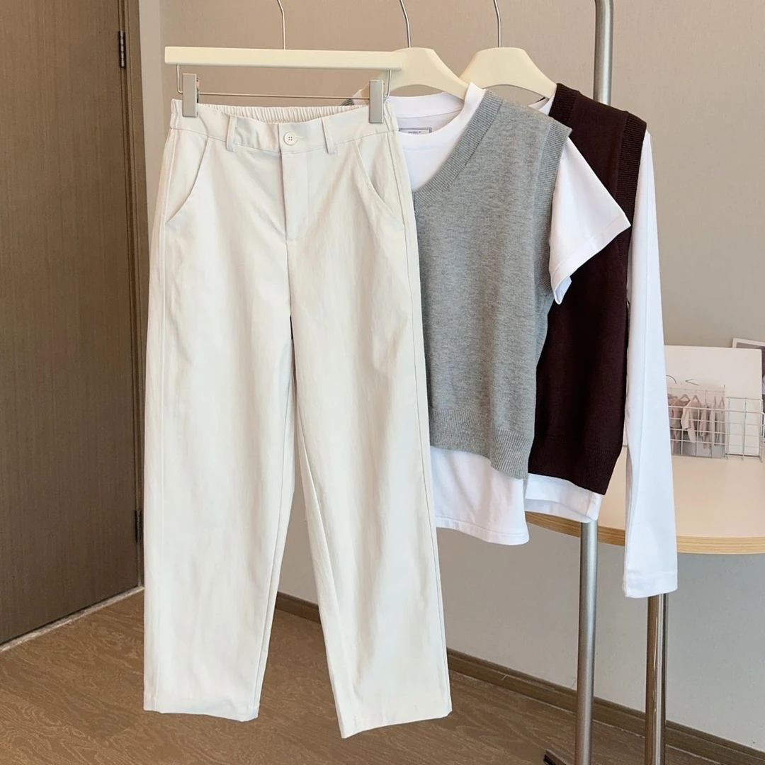 宽窄版高腰显瘦休闲裤直筒宽松2566