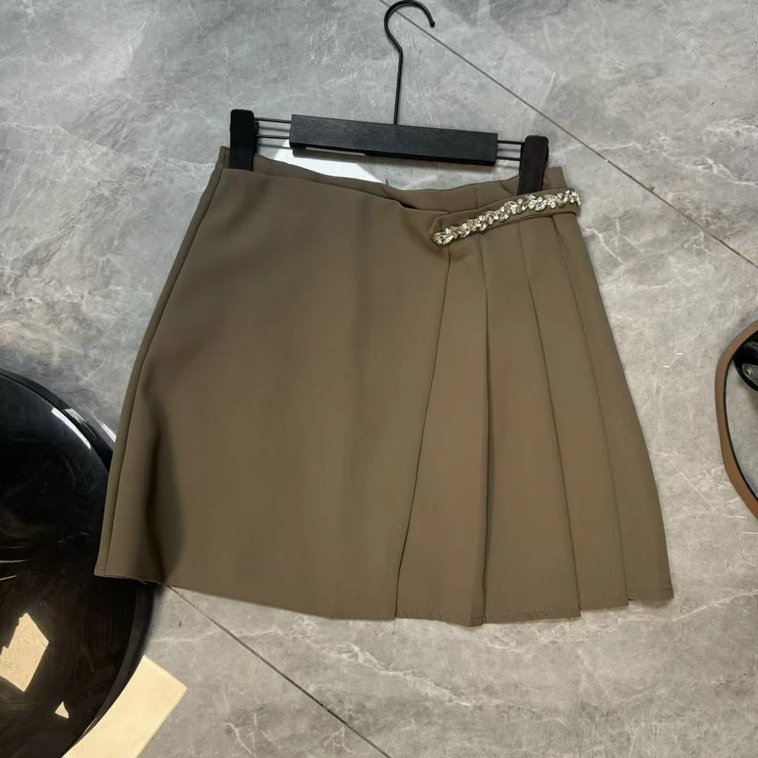 不规则百褶A字半身短裙显瘦遮胯遮肉女士裙装