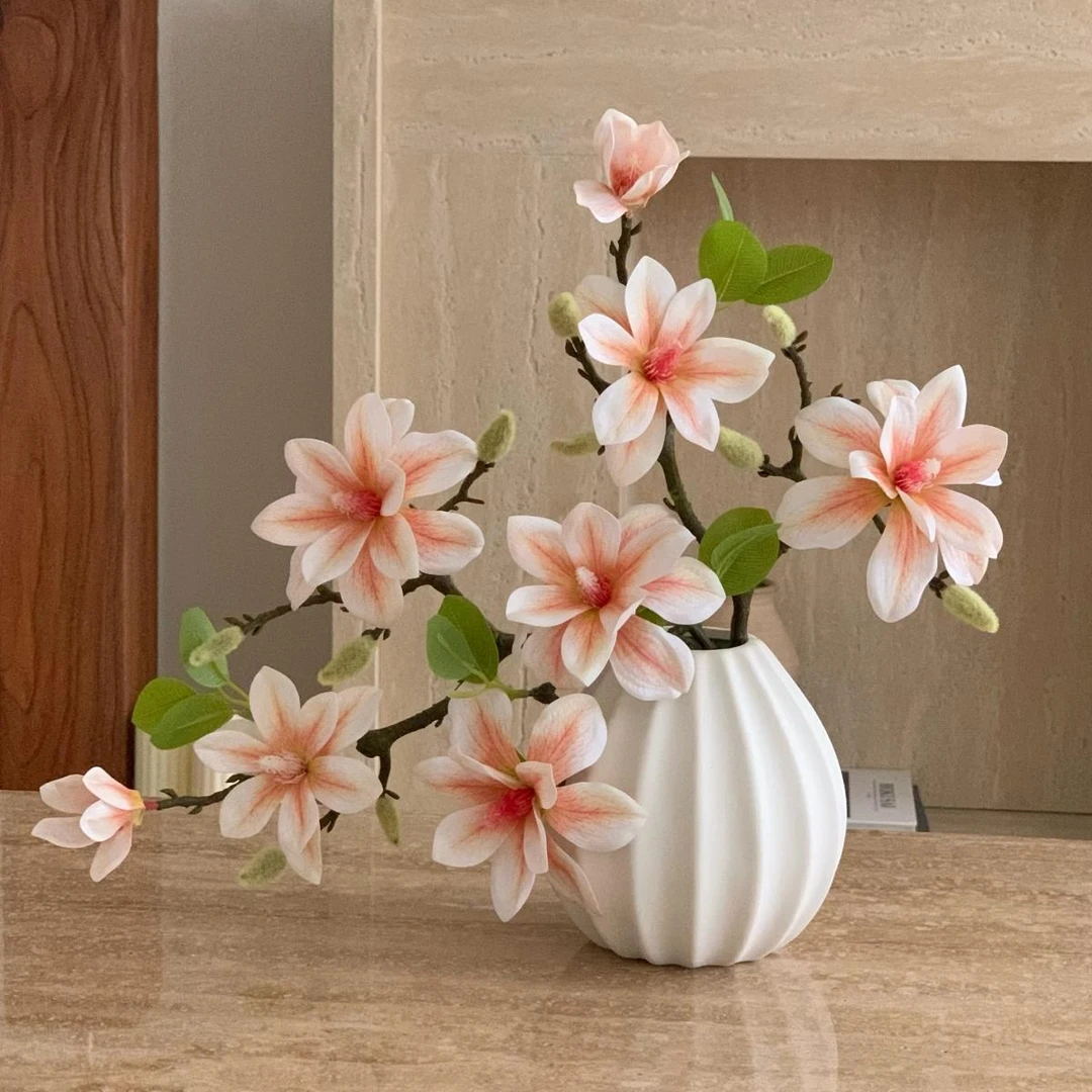 仿真花玉兰花假花摆设客厅餐桌花装饰品摆件高端摆花插花花艺摆件