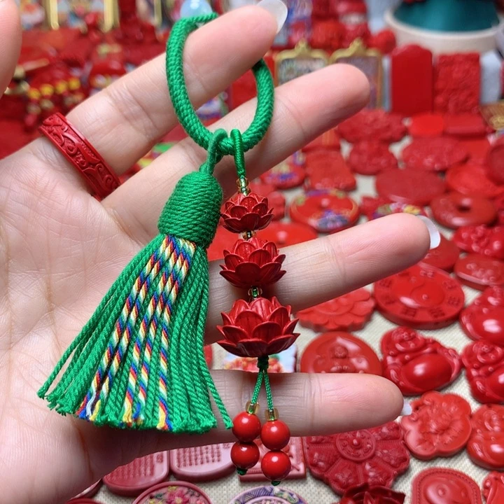 天然辰砂工艺品朱砂包包挂