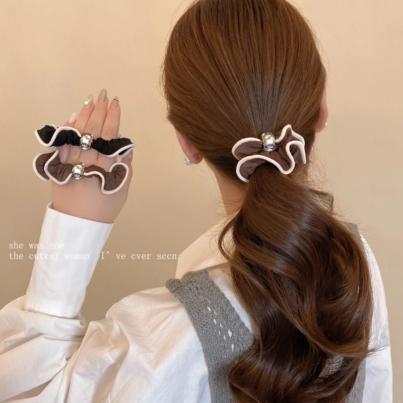 韩版复古缎面布艺肥肠圈气质网红扎马尾发绳高弹力耐用小肠圈发饰