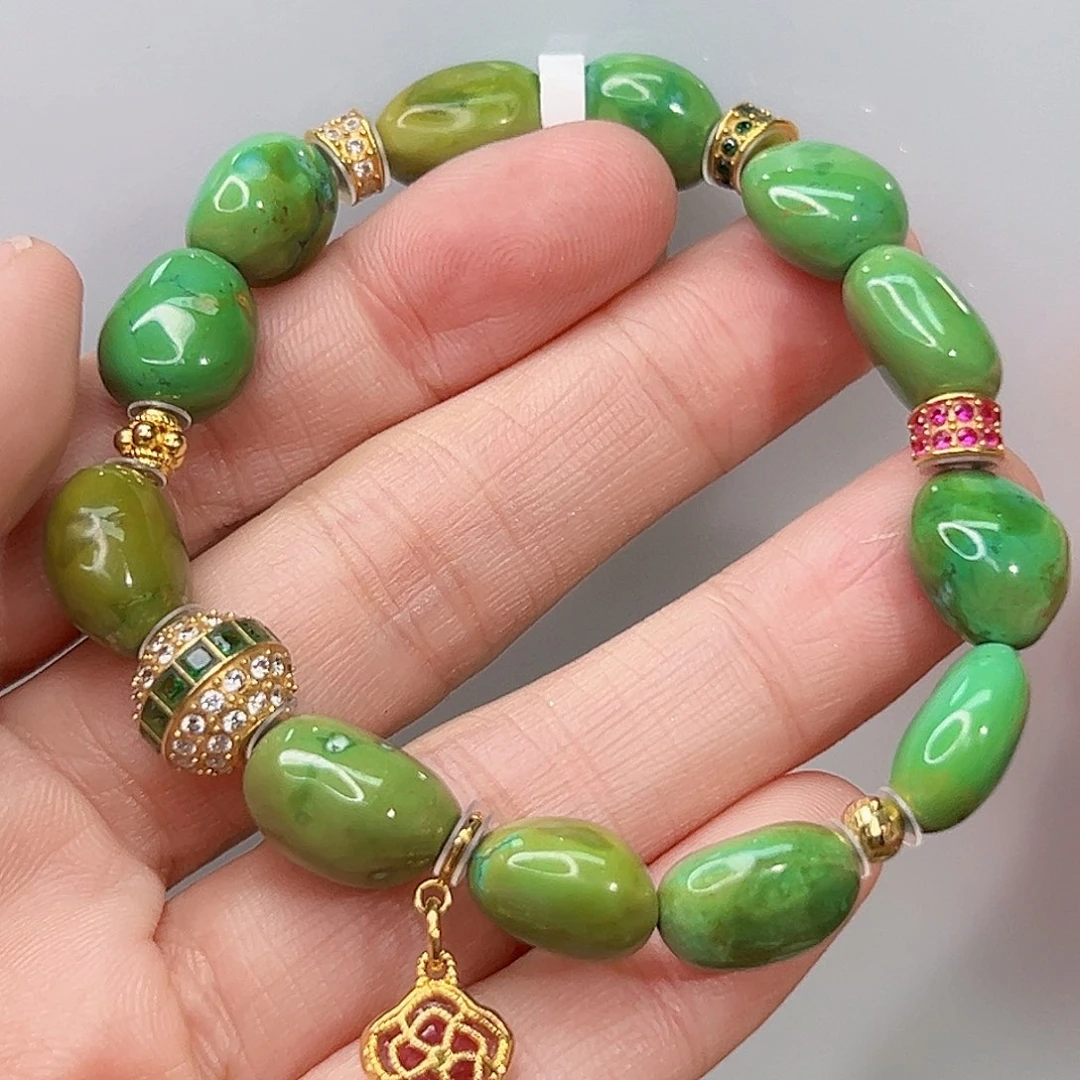 绿松石珠宝奇石18K金镶嵌