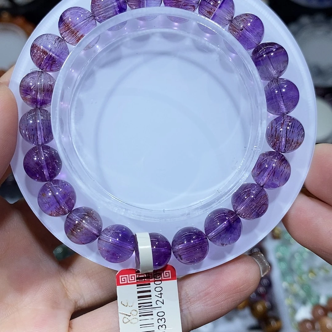 水晶未镶嵌手串紫超七9