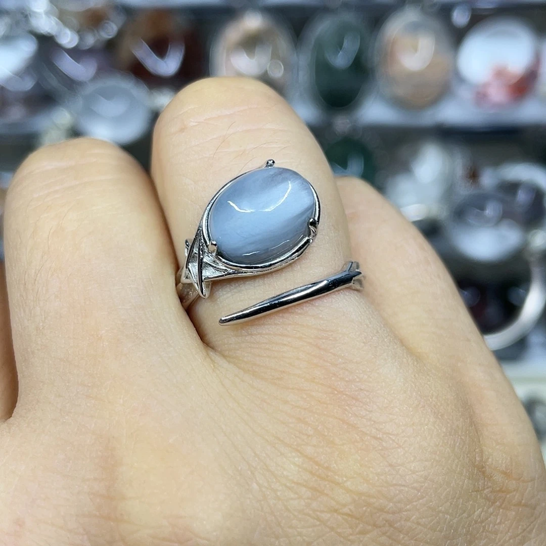 【闪购商品】银S925镶嵌珠宝半成品水晶戒指
