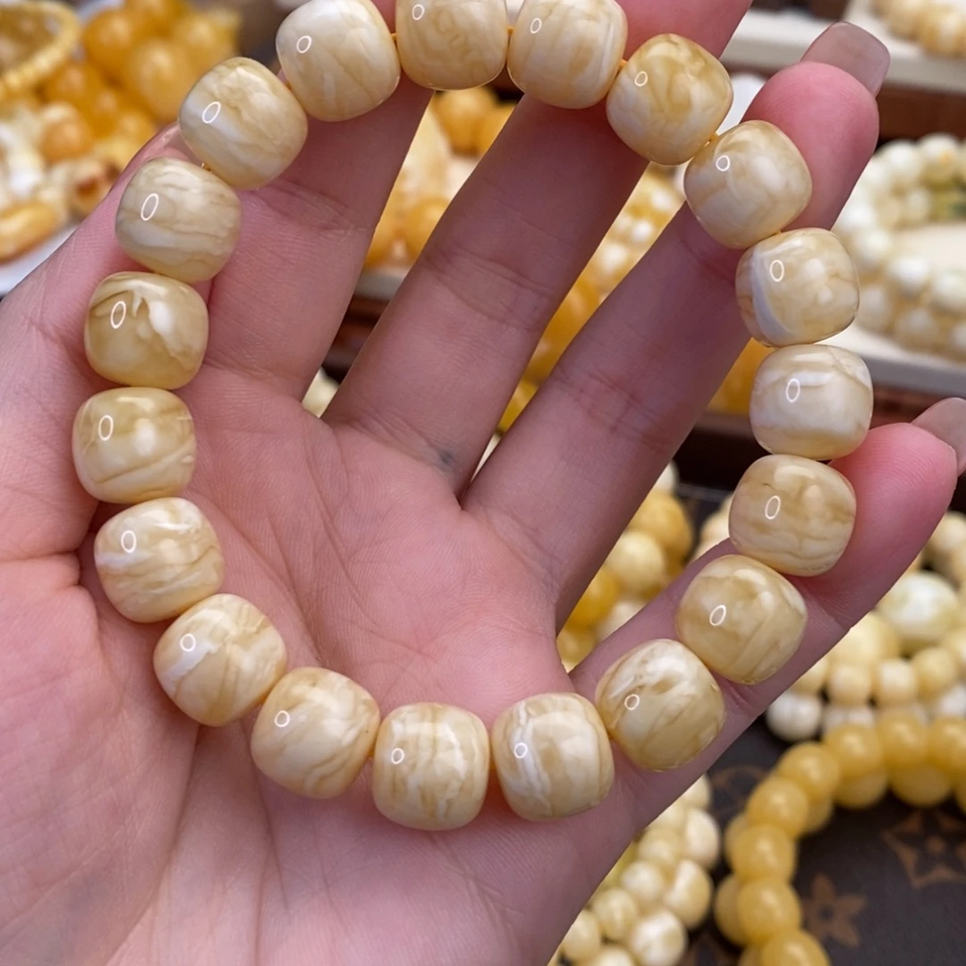 蜜蜡未镶嵌裸石手链