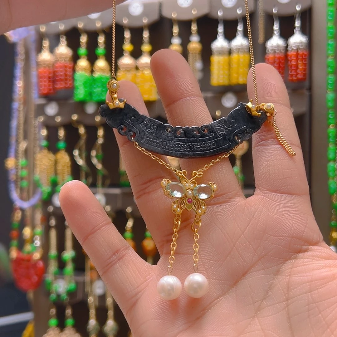翡翠合金耳饰翡翠