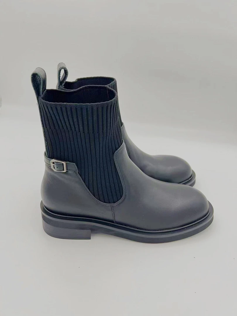 特惠套筒圆头休闲风女短靴马丁靴秋冬套筒单里单靴女靴