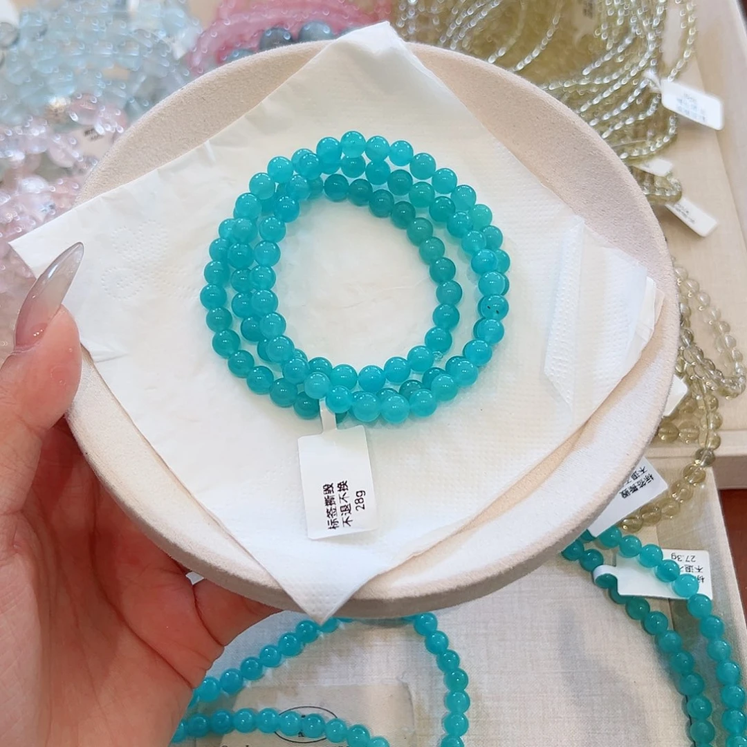 水晶手链未镶嵌天河石3圈6m