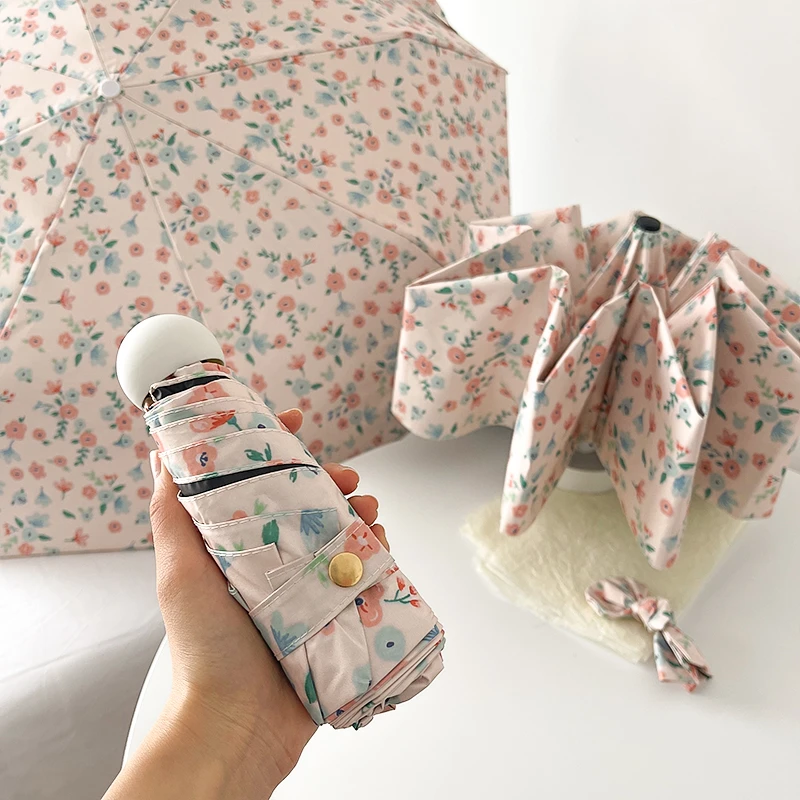 油画雨伞女晴雨两用小巧学生遮阳全自动太阳伞防晒防紫外线太阳伞