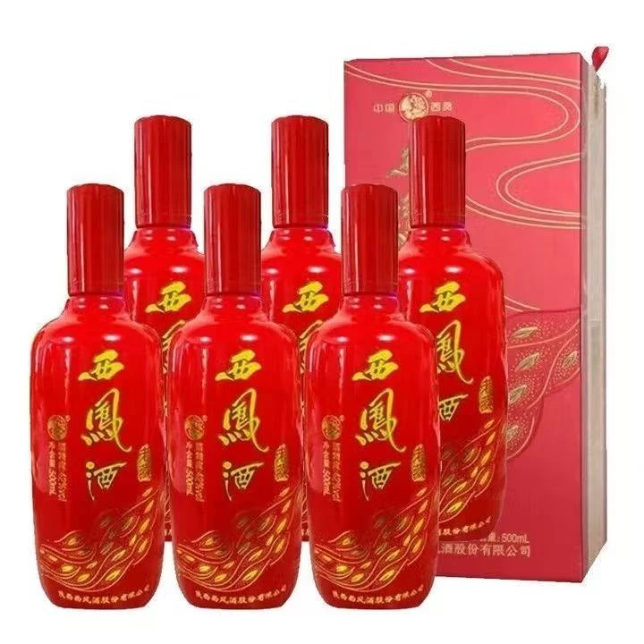 西凤酒西凤酒红老藏42*500ml*6瓶凤香型白酒整箱送礼袋