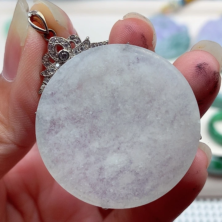 翡翠银S925镶嵌颈饰翡翠