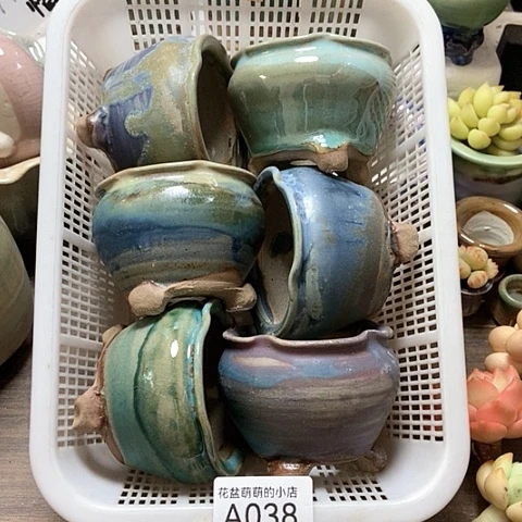 紫砂花盆038微瑕品口径6厘米左右的