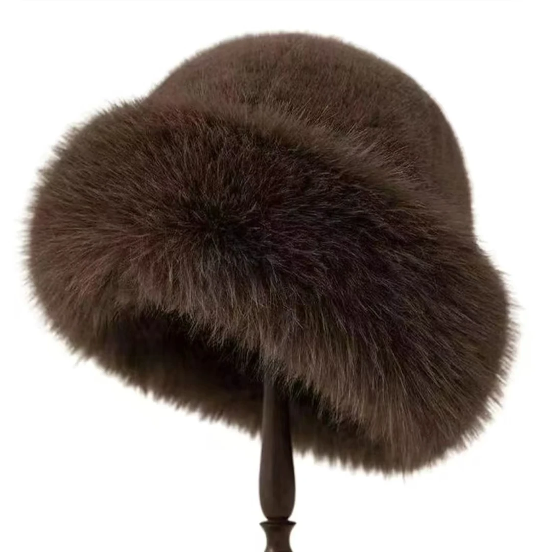 女冬季蒙古帽子毛绒保暖护耳帽防风毛绒黑色仿皮草