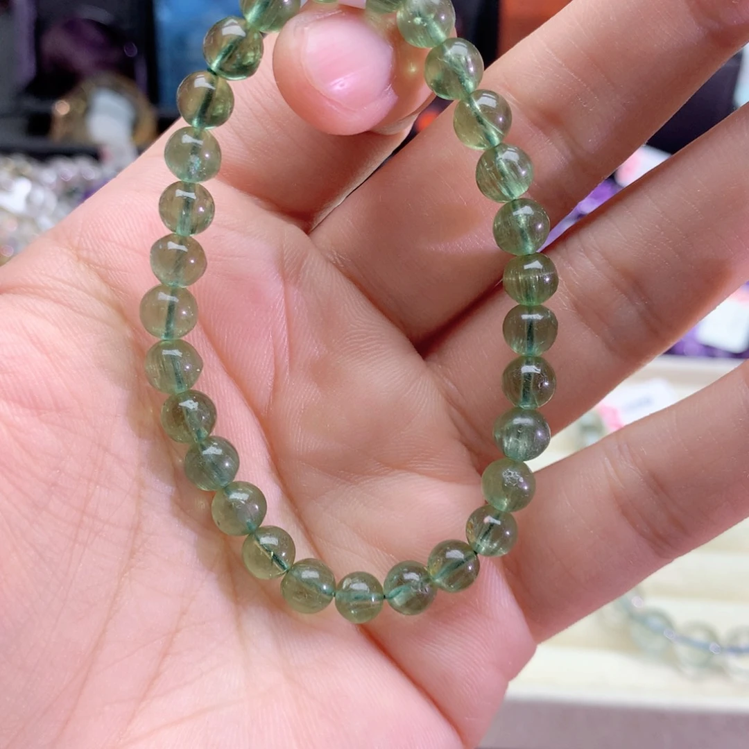 水晶手链未镶嵌绿磷灰6+