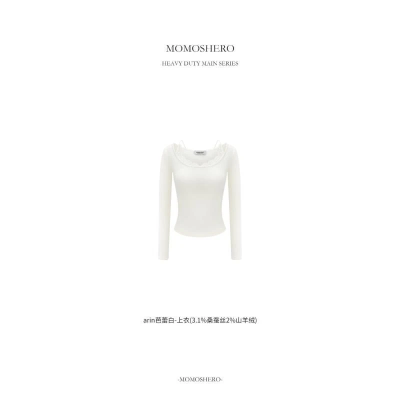 Momoshero【arin蕾丝秘语】——“藏不住的天鹅颈”U领山羊绒上衣