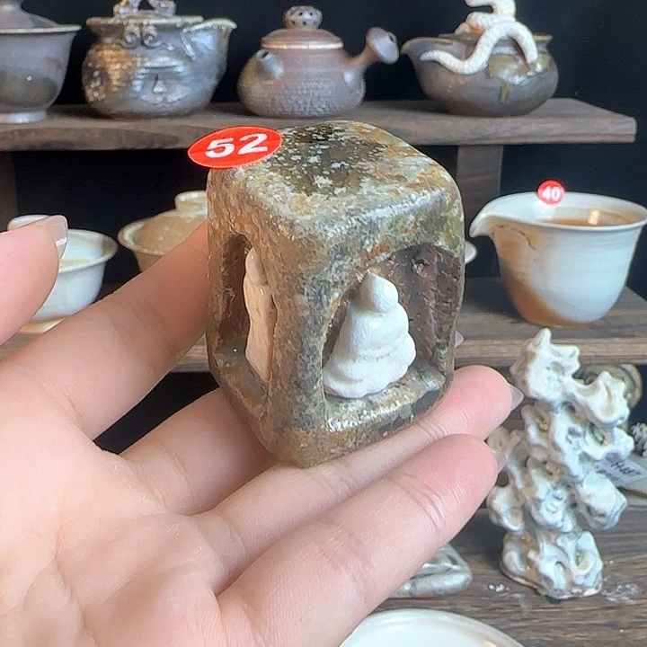 文枫堂纯手工柴烧新品手捏盖置