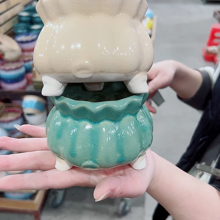 有孔.凑满10元发货多肉陶瓷花盆！