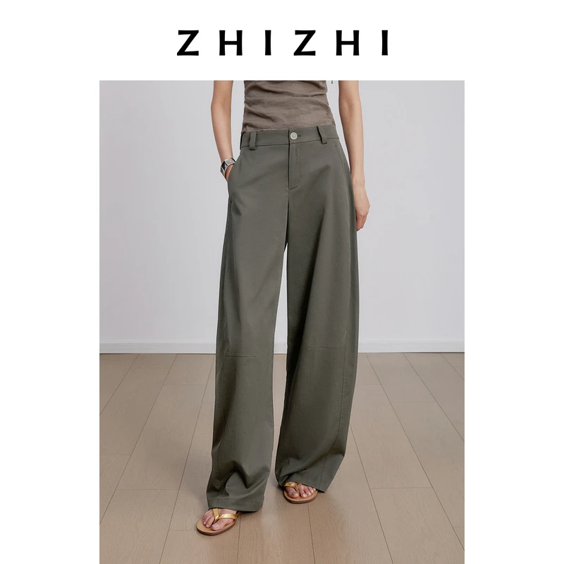 致知 倾杯近 薄料弯刀裤女2025夏季新款宽松长裤ZZ2EMWKX001