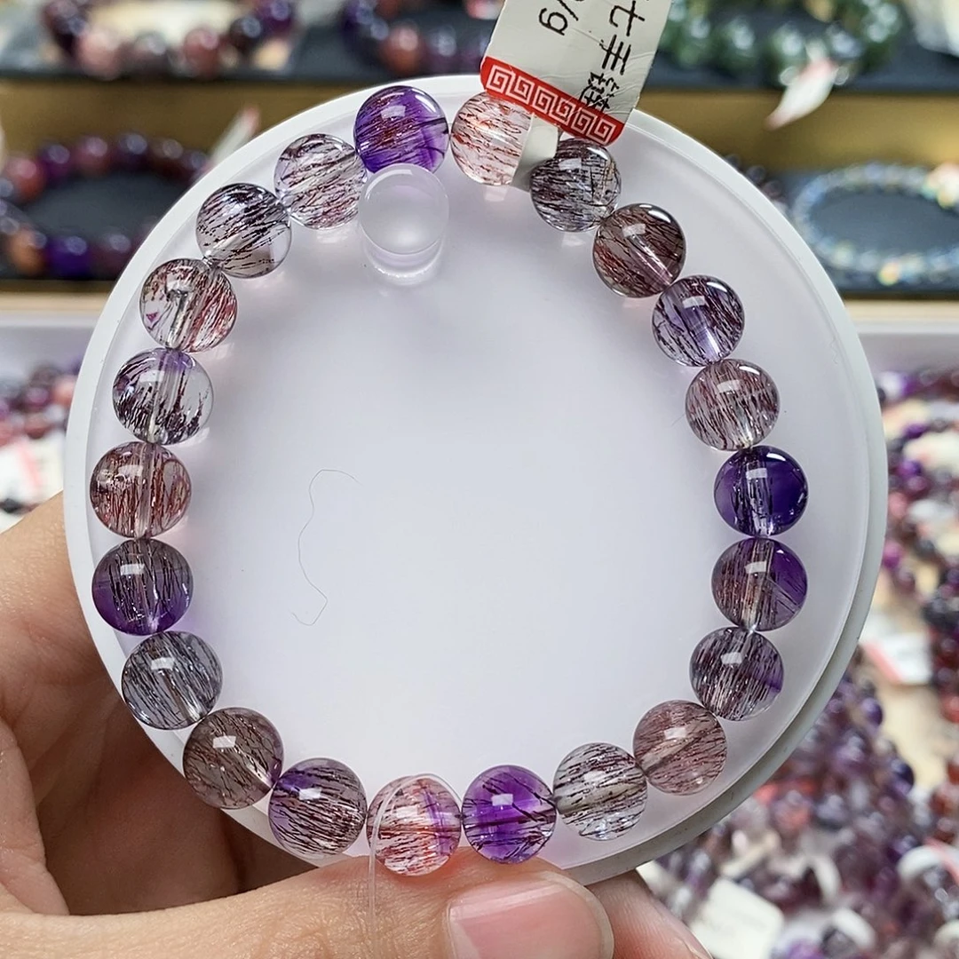 未镶嵌手链水晶全净体稀有色超七8.8m J706