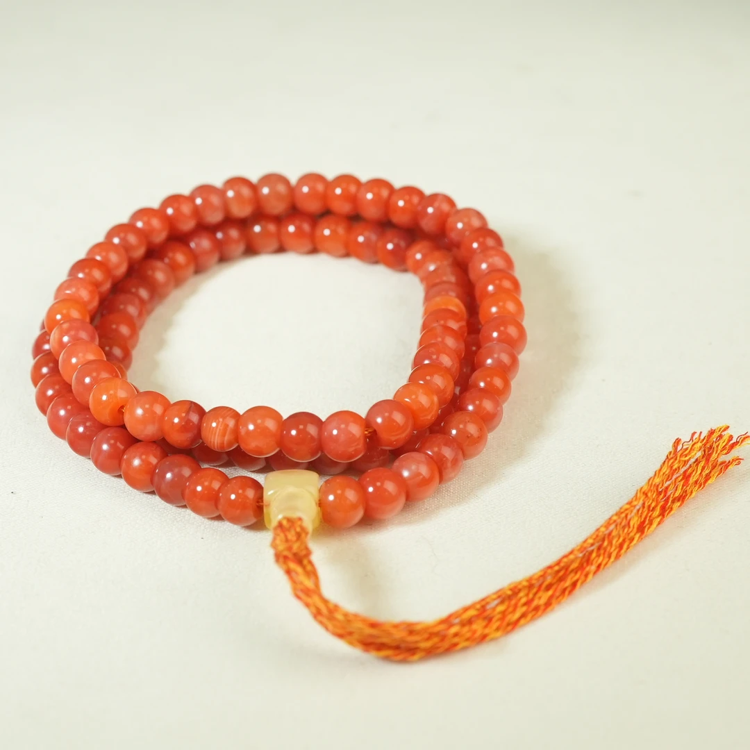 清代南红玛瑙108子长串【古珠精选】AAJJ2502071006