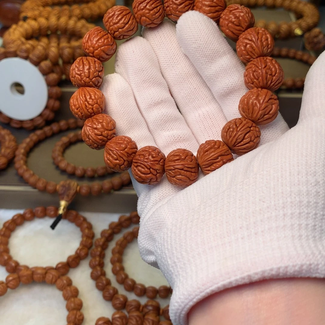 桃核手串秦岭龙纹