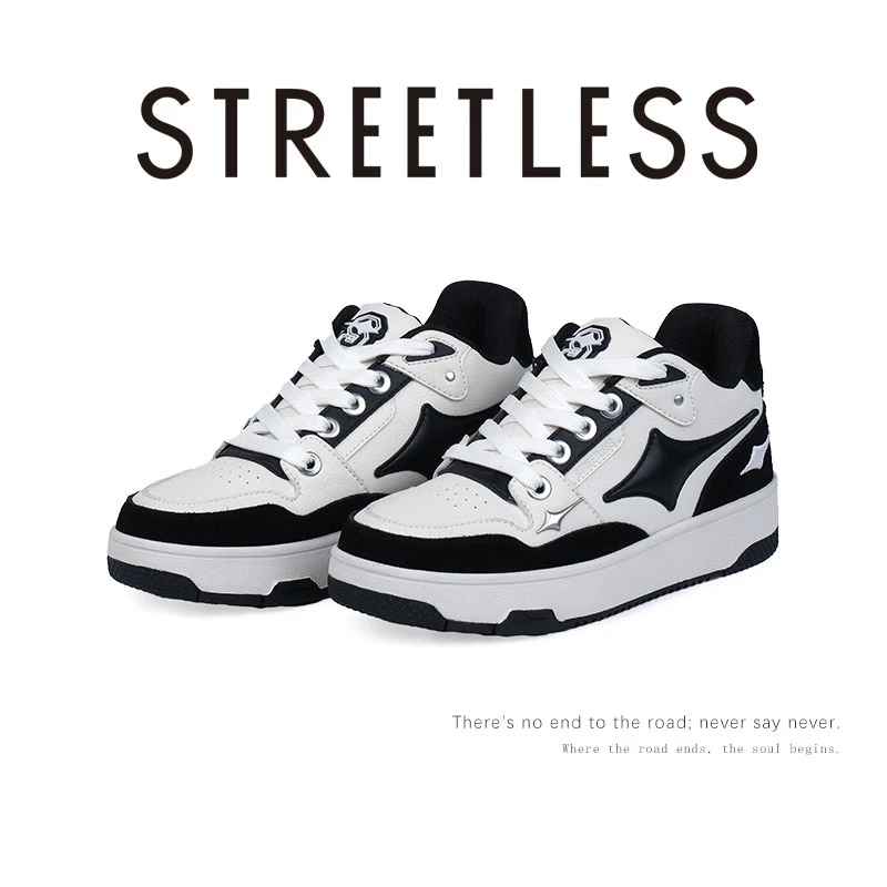 【明星同款】streetless幸运星系列高级百搭情侣款增高休闲鞋熊猫色
