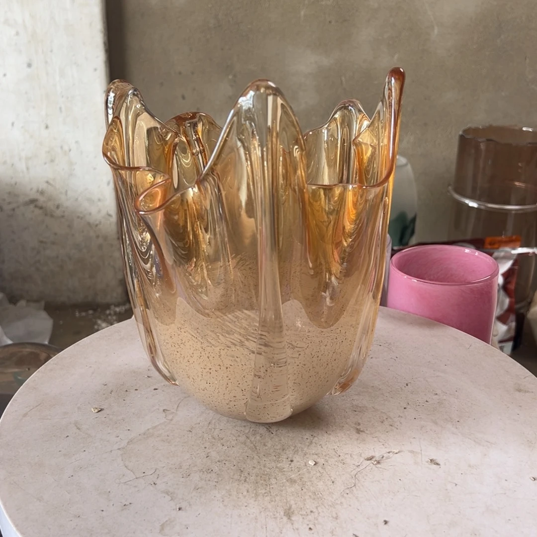 弘扬琉璃花器微瑕高度26