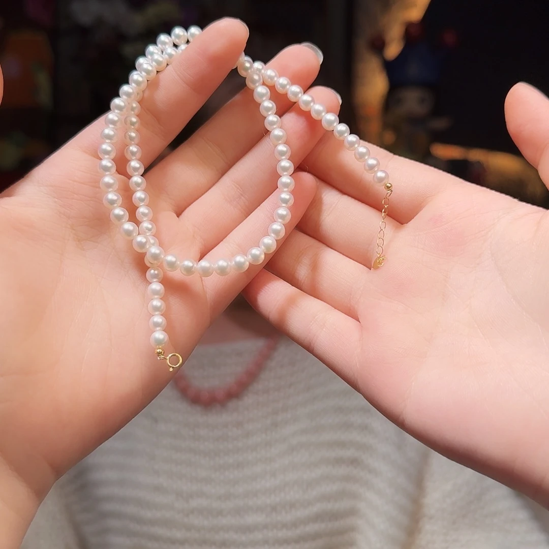 18K金镶嵌淡水珍珠手串