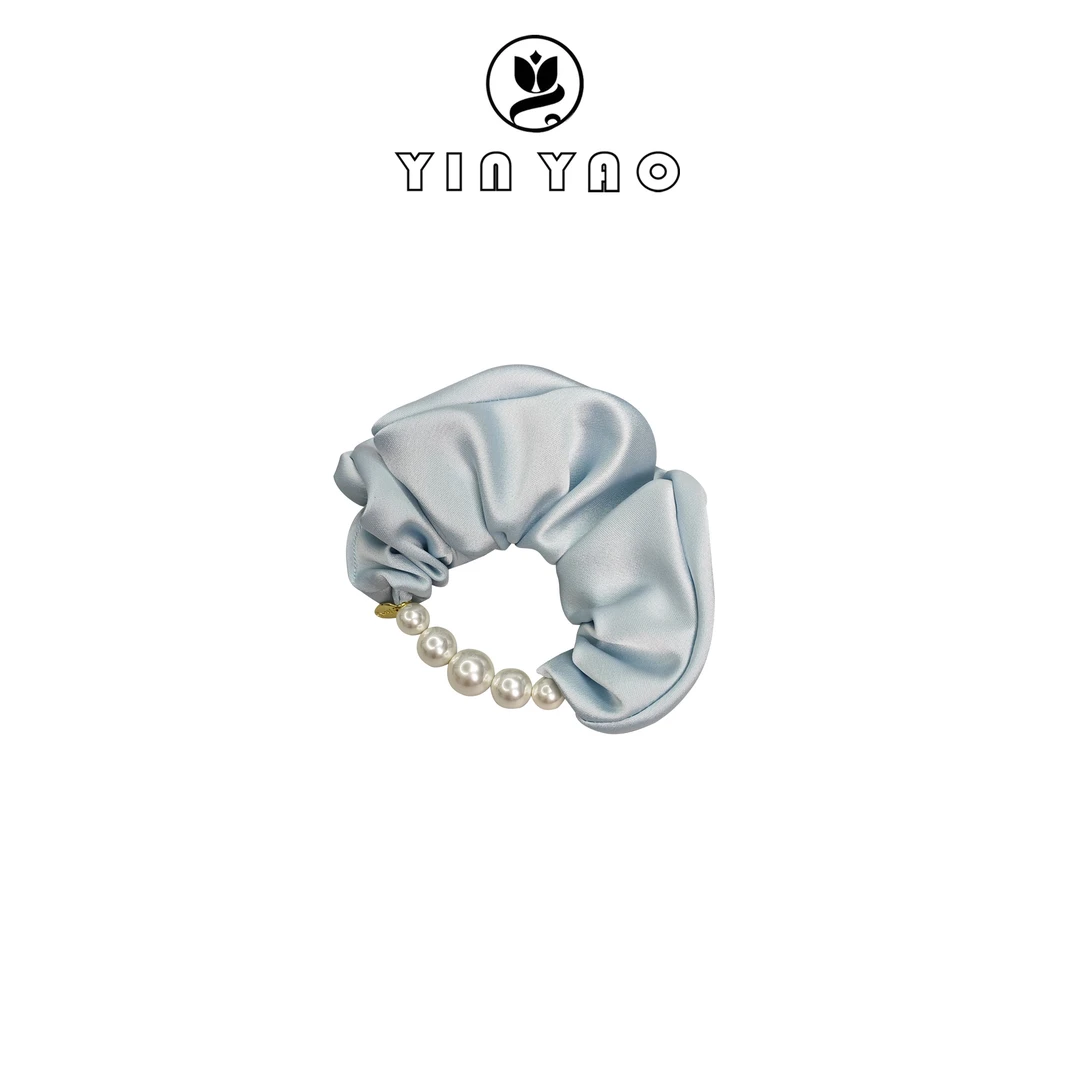 【YINYAO】原单设计气质时尚小众简约蓝色珍珠发圈009