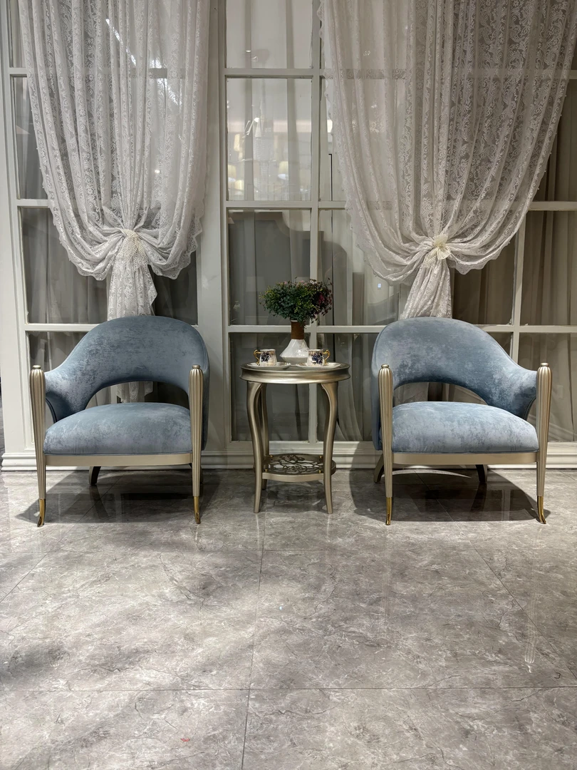 涵韵美廷-T72-三件套边几美式轻奢复古客厅桌椅单人客厅阳台书房