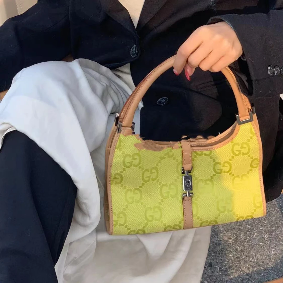 修复品619100/ GUCCI/古驰 柠檬黄腋下Jackie包