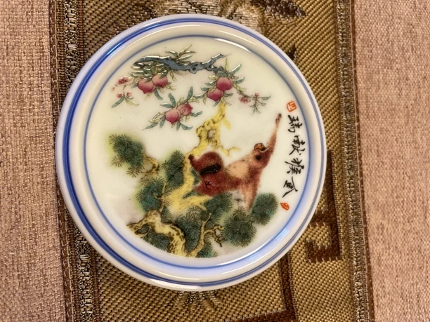 景德镇陶瓷粉彩釉上彩生肖盖置杯垫壶承陶瓷底座茶托杯托