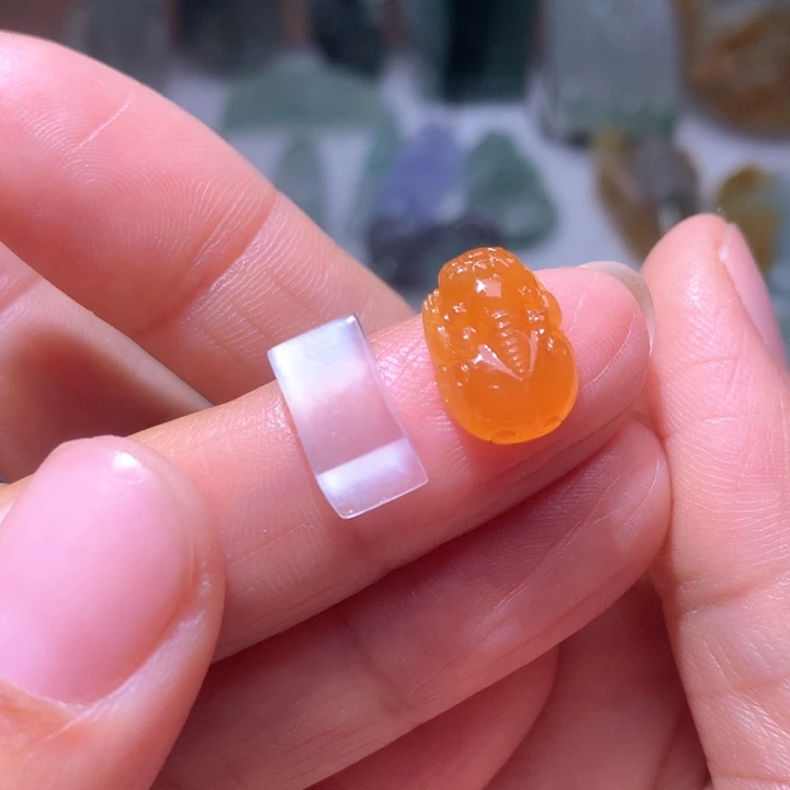 定制翡翠未镶嵌佩*戒面，貔貅