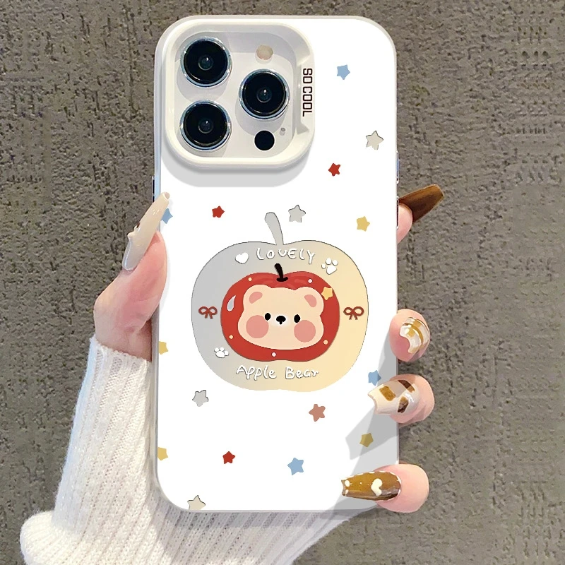 苹果小熊适用苹果华为小米红米多型号全包防摔手机壳可爱ins卡通