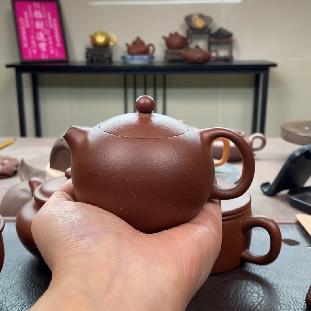 紫砂茶壶底槽清全手西施200cc➕底槽清杯子
