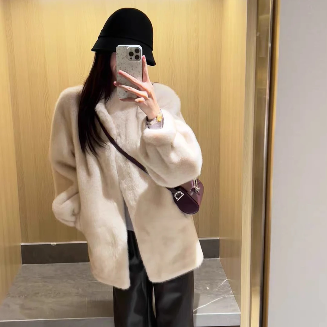 极简风通勤风女立领中长款