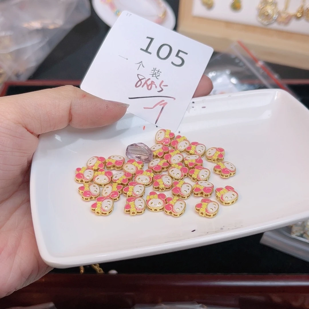 紫晶珠宝半成品银S925镀金镶嵌105