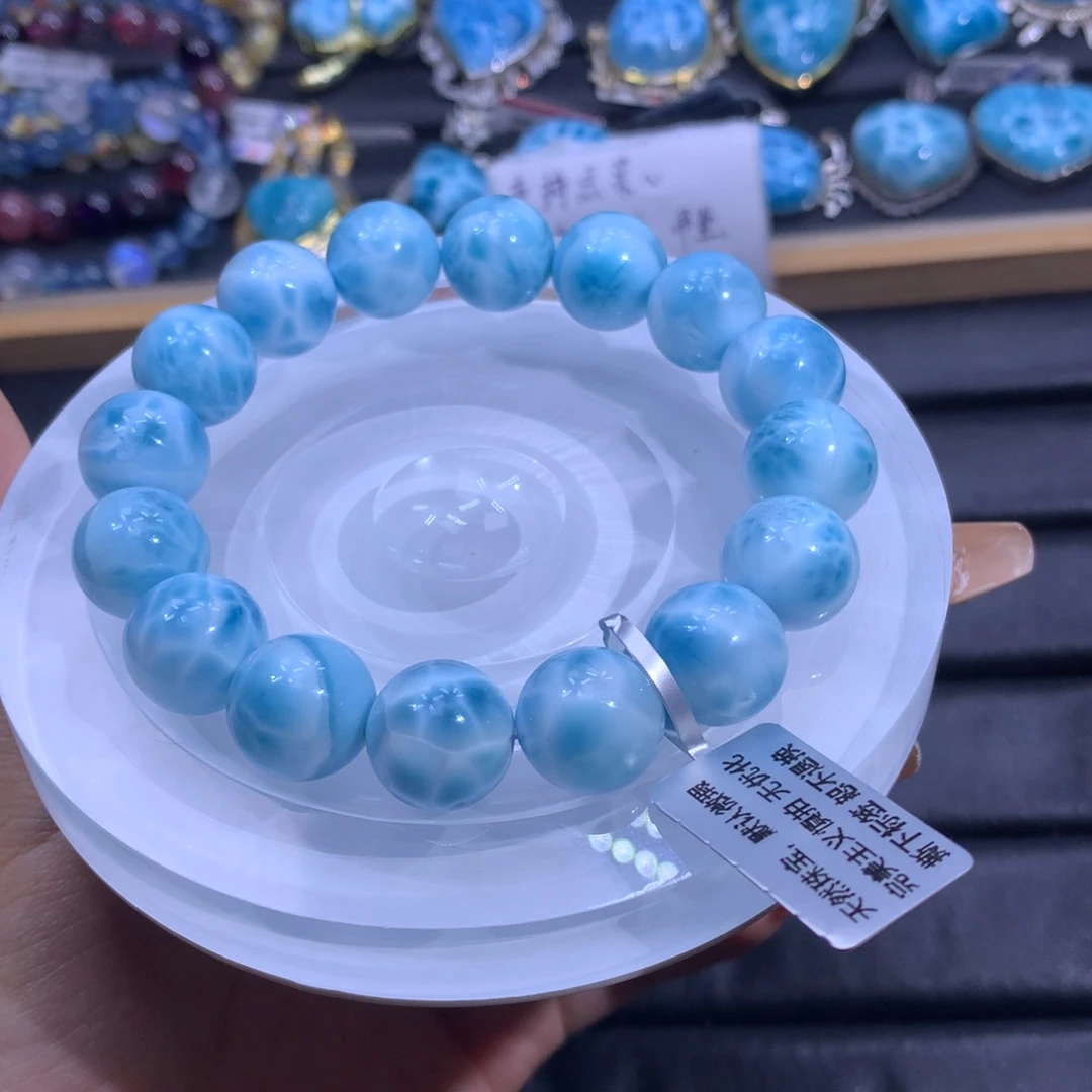 未镶嵌针钠钙石（海纹石）手链海纹石手串