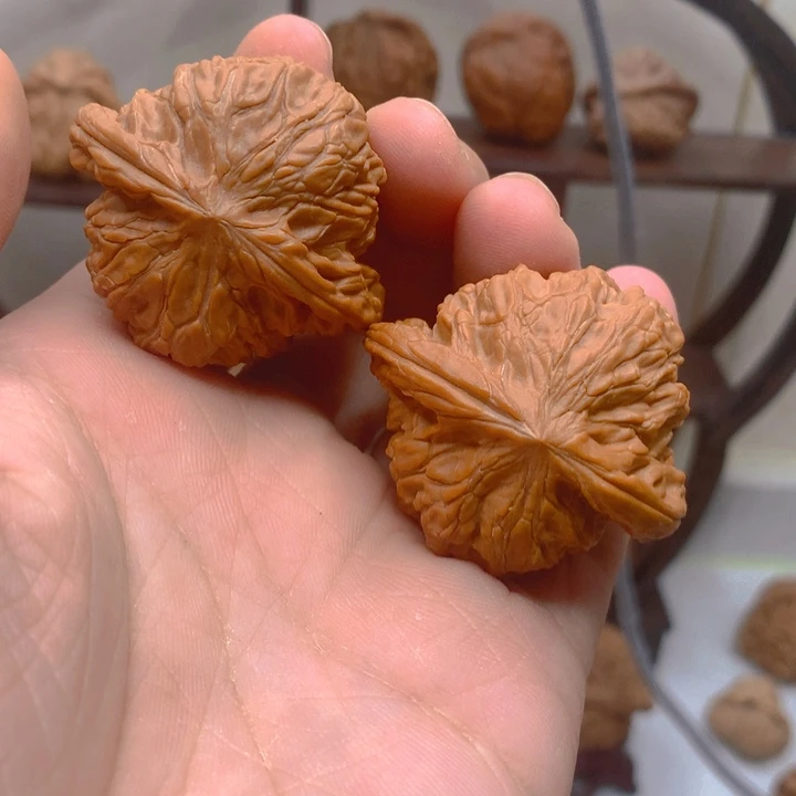 文玩核桃吊坠打好底的磨盘40边