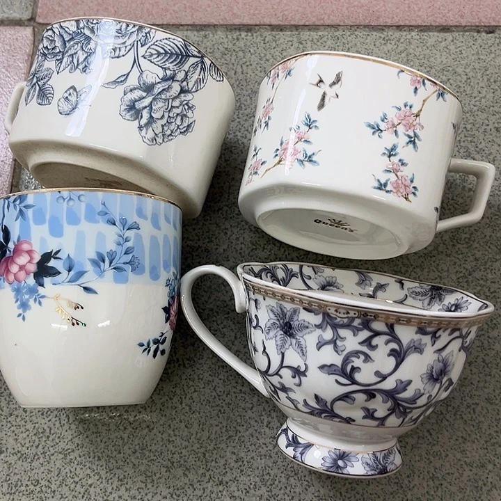 北***星新骨瓷4个杯子微瑕尾货完美主义者慎拍