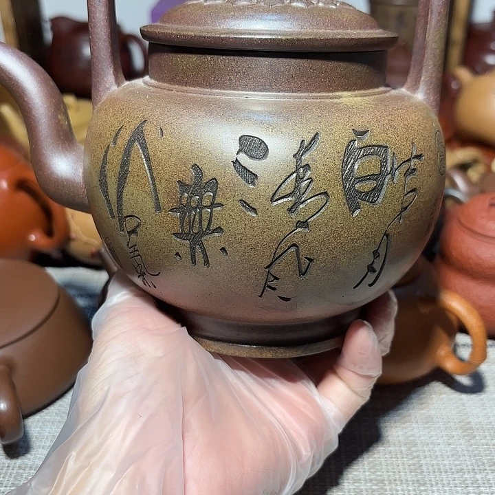 紫砂茶壶原矿宜兴紫砂手工痕迹