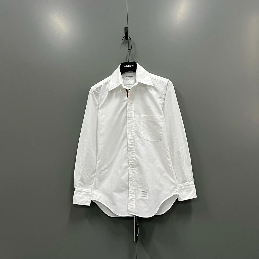 95新 THOMBROWNE jp905 205481 TB 白色翻领长袖衬衫 0码
