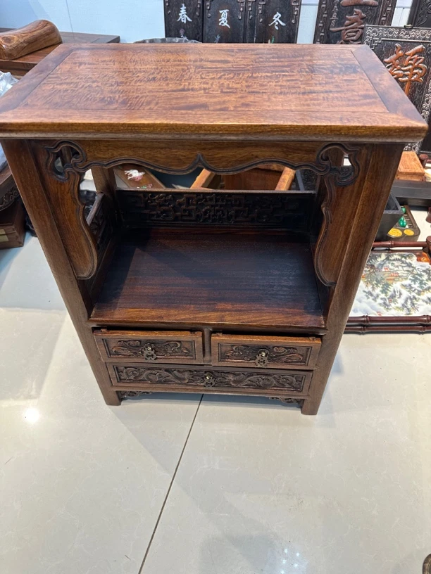 花梨木雕刻茶边柜餐边柜佛龛42-26-55