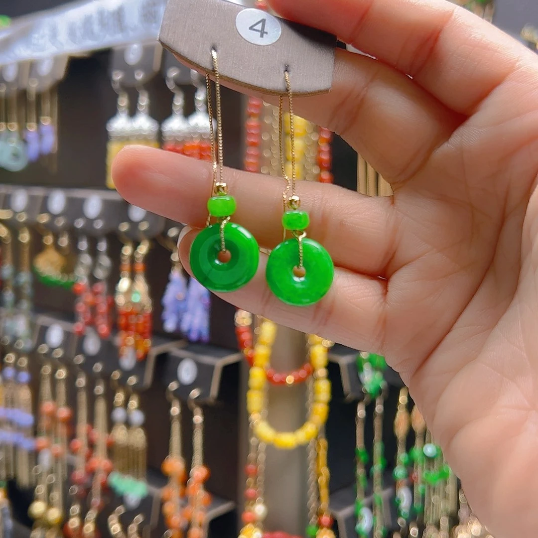 翡翠合金耳坠翡翠