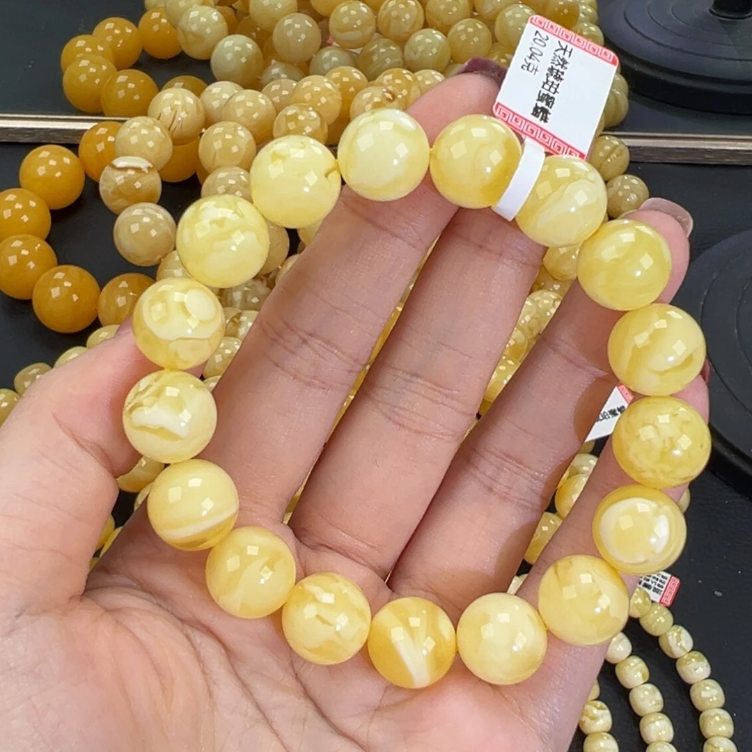 琥珀未镶嵌手链20白蜡妖花