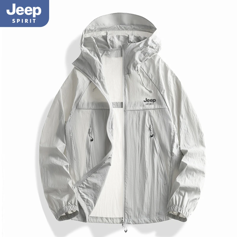 JEEPSPIRIT冰丝防晒衣男女款夏季轻薄透气户外皮肤外套防紫外线