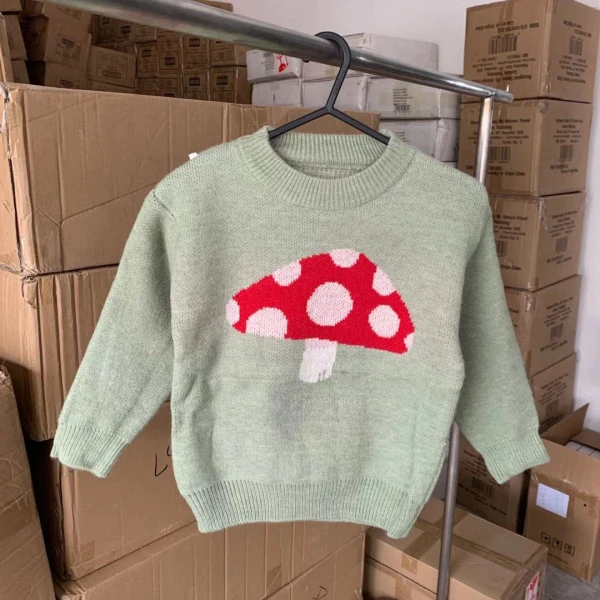 清卡通蘑菇毛衣no.退no.换